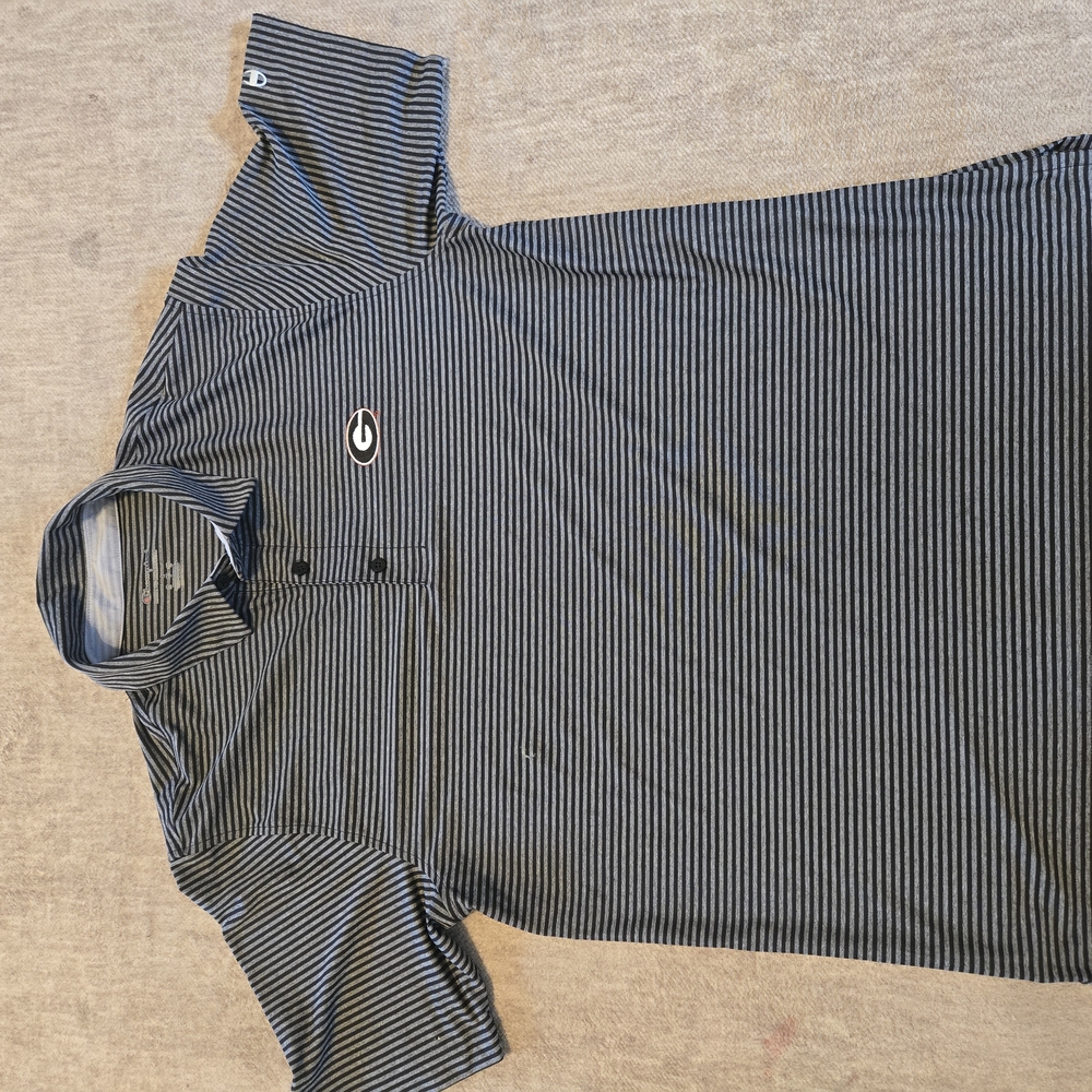 Champion University Of Georgia Men's Black Striped Polo Shirt